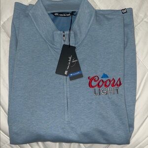 Travis Mathew XL Light Blue Quarter-Zip Pullover